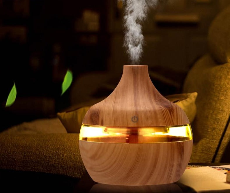 Electric Humidifier Wodden Oil Diffuser