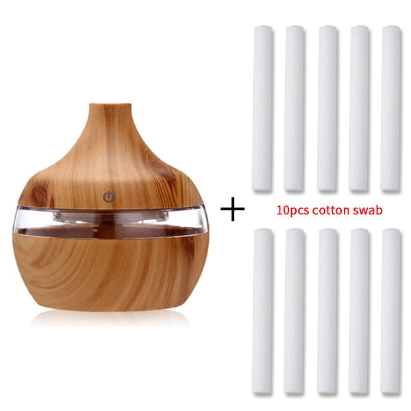 Electric Humidifier Wodden Oil Diffuser