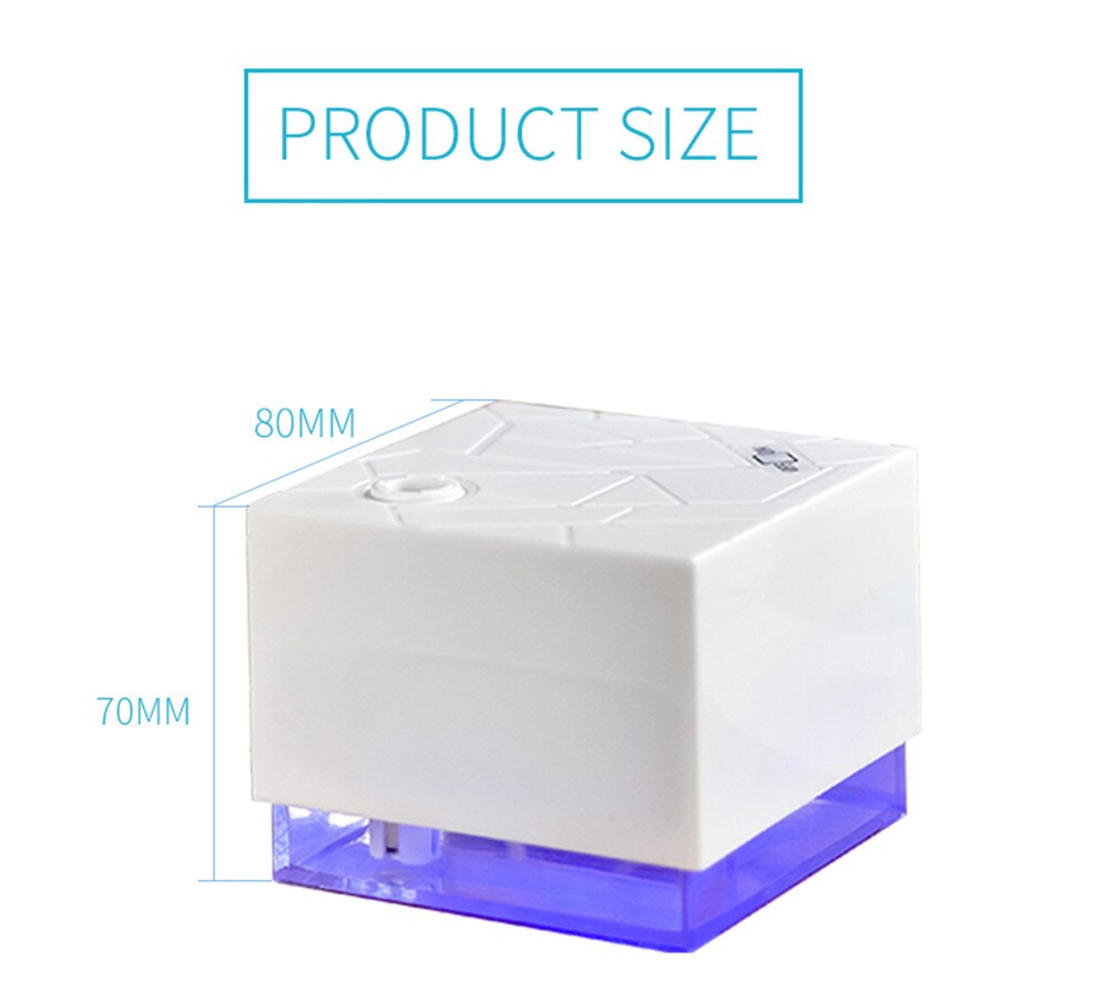 300ML Creativity Water Cube Humidifier Ultrasonic Aroma Essential Oil Diffuser Mist Maker Air humidificador LED Night Light