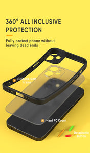 Shockproof Silicone iPhone Bumper Case Luxury Transparent Matte Cover