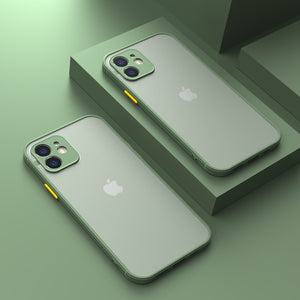 Shockproof Silicone iPhone Bumper Case Luxury Transparent Matte Cover