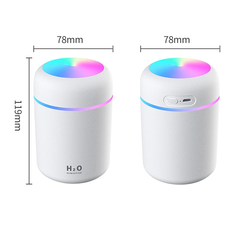 300ml USB Ultrasonic Aroma Essential Oil Diffuser With Colorful LED Light